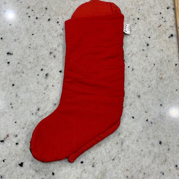 Vintage Needlepoint Christmas Stocking Black White Spotted Dog Spaniel Holly - Picture 4 of 6